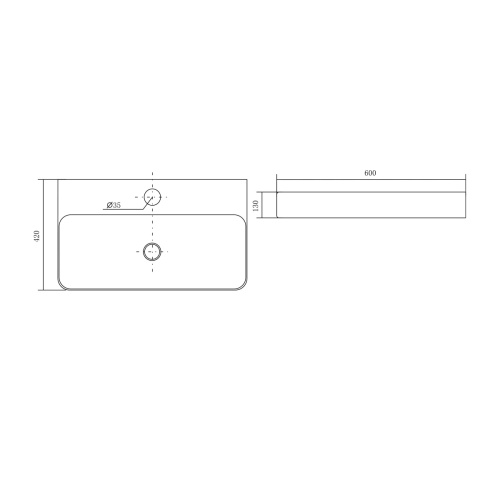 Раковина из сантехнического фарфора Aquatek AQ3241-00 60х40 накладная цвет белый 1 отверстие под смеситель - фото 2